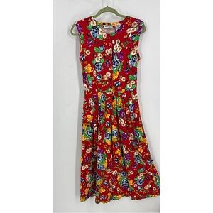 The Eagle’s eye classic vintage colorful Floral print  jumpsuit /dress M